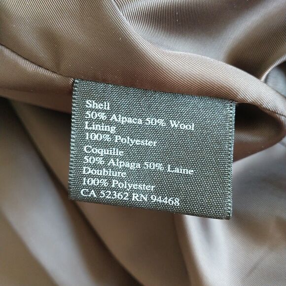 Hilary Radley Pea Coat Womens 14 Dusty Pink Alpaca Wool Blend Hooded Pocket - Picture 12 of 14